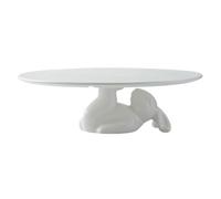 DRAFIDEEP Ceramic Bunny Shape Cake Plate with Corrosion and Drop Resistance, White Fruit Stand and Snack Serving Plate for Dessert Table Decor and Birthday Party