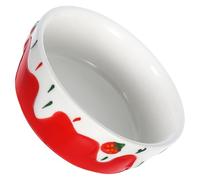 DRAFIDEEP Ceramic Hamster Food Bowl and Sturdy Build with Multifunctional Design and Red Colour Cute Appearance Suitable for Rabbits and Hedgehogs for Small Animal Feeding