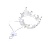 DRAFIDEEP Jewelled Pet Crown Tiara for Small Dogs and Cats, Adjustable Silver Alloy Headband for Wedding Accessories Photo Props