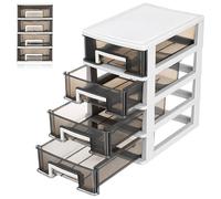 DRAFIDEEP Plastic Desktop Storage Drawer Unit with Four-layer Multi-deck Design, Pp Material Organizer Storage Cabinet for Study Room and Office, Convenient for Sorting and Blocking