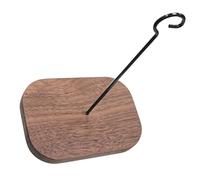 DRAFIDEEP Wind Chime Hook with Walnut Wood Base and Strong Adhesive, No-Drill Hanging Rack for Glass and Wooden Doors, Balcony Planter Hanger for Garden and Indoor Use