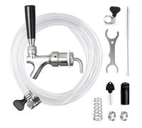 Draft Beer line Shank Faucet kit kegerator Replacement Parts tap Replacement for Tower Dispenser no Leak 3 16 line keg Coupler Barb tap Wrench Brush self Closing Spring