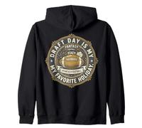 Draft Day Is My Favorite Holiday Retro Fantasy Football Zip Hoodie