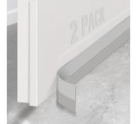 Draft Excluder for Doors, 2 Pack Draught Excluder Tape, Self-Adhesive Seal Strip, Draft Stopper for Bottom of Doors, Gap Blocker, 3.5CM*100CM, Grey