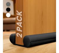 Draft Excluder for Doors 86cm / 34 inch - 2 Pack Under Door Draught Excluder, Double Sided Door Draft Stopper- Energy Saving & Sound Proofing (Black)