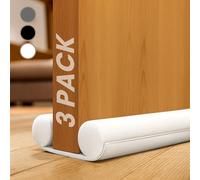 Draft Excluder for Doors 86cm / 34 inch - 3 Pack Under Door Draught Excluder, Double Sided Door Draft Stopper- Energy Saving & Sound Proofing (White)