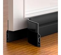 Draft Excluder for Doors, Self Adhesive Door Draft Excluder Soundproof Weather Proof Draught Excluder for Doors, Draft Excluder Strip, Door Seal 2" W x 39" L (Black)