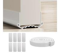 Draft Excluder for Doors, White Draught Excluder for Doors, Self Adhesive Door Draft Excluder Strip, Under Door Sweep,Door Soundproofing Draught Excluder, Quick and Easy Installation- 96cm