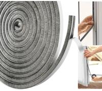 Draft Excluder for Doors & Windows - Fits Any Gap 2-4mm, Even or Uneven | Energy Saving Door Window Seal Strip - Blocks Cold Air, Noise & Dust - Self-Adhesive,Easy to Install - 5m x 9mm x 5mm - Grey
