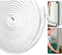 Draft Excluder for Windows, Door Draft Excluder Strip, Upgraded Length 5.5 Metres(L) x 9mm(W) x 5mm(T) Self-Adhesive Seal Strip Tape, Stop Draft, White