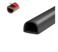 Draft Excluder Self Adhesive Silicone Sealing Strip for Security Doors and Windows Soundproof Windproof Dustproof 6M D Type 9X8mm Black