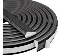 Draft Excluder Strip for Windows and Doors, Wedge-Shape Weather Strips, Self-Adhesive Foam Bumper Strips, Window Seal Strip for Soundproof and Windproof, Seam Strips for Windows and Doors (Black, 6m)
