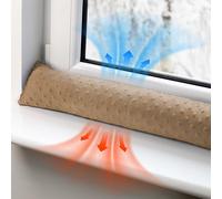 Draft stopper door insulating 150 cm - Under door and window wind blocker decorative Ideal for front door windows and cushion for kids' room plush Beige