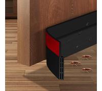 Draft Stopper, Under Door Sweep for Exterior & Interior Doors, Weather Stripping Door Seal, Garage Window Blocker Noise Cold Air Insulation, Draft Guard 2" W x 39" L Black