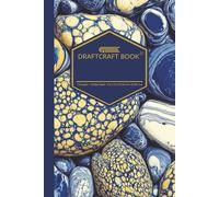 Draftcraft Book: Midnight Pebble Pattern Notebook: Elegant Blue & Gold Abstract Stone Design | College Ruled Lined Notebook with Header | 6×9 Premium ... for Work, Study, Notes, and Daily Planning