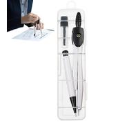Drafting Compass Set - Metal Compass, Geometry Tool, Artist Circle Ruler With Carrying Box | Precision Drawing Instrument, Designer Set, Student Art Professional Kit, Refillable Lead Device, Accurate