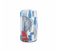 Drafting Compasses Kit with Storage Box, Protractor Rulers, Geometry Tool Set for Geometric Drawing, Mathematical Measurement(Blue)
