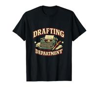 Drafting Department Writer Typewriter and Manuscript Value Graphic T-Shirt