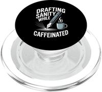 Drafting Sanity While Caffeinated Writing Writer PopSockets PopGrip for MagSafe