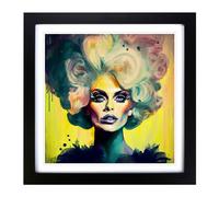 Drag Queen Digital Art No.1 Framed Print | 18x18 Inch Black Framed Wall Art | Ready to Hang | Modern Nature Picture | Living Room Bedroom Lounge Office