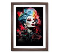 Drag Queen Digital Framed Print | A2 Walnut Framed Wall Art | Ready to Hang | Modern Nature Picture | Living Room Bedroom Lounge Office