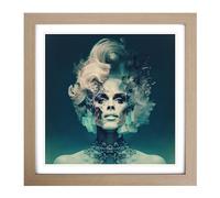 Drag Queen Double Exposure Framed Print | 18x18 Inch Oak Framed Wall Art | Ready to Hang | Modern Nature Picture | Living Room Bedroom Lounge Office