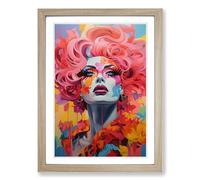 Drag Queen Expressionism Framed Print | A2 Oak Framed Wall Art | Ready to Hang | Eclectic Historical Picture | Living Room Bedroom Lounge Office