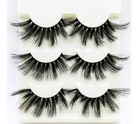 Drag Queen Lashes stage Exaggerated Fancy Dress False Eye Lashes Fluffy Thick Mink Handmade Long Black 3 pairs
