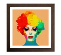 Drag Queen Minimalism Framed Print | 18x18 Inch Walnut Framed Wall Art | Ready to Hang | Minimalist Nature Picture | Living Room Bedroom Lounge Office