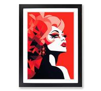 Drag Queen Minimalism Framed Wall Art Print, Ready to Hang Picture for Living Room Bedroom Home Office, Black A2 (48 x 66 cm)