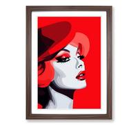 Drag Queen Minimalism No.2 Framed Wall Art Print, Ready to Hang Picture for Living Room Bedroom Home Office, Walnut A2 (48 x 66 cm)