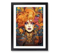 Drag Queen Nouveau Framed Print | A2 Black Framed Wall Art | Ready to Hang | Modern Nature Picture | Living Room Bedroom Lounge Office