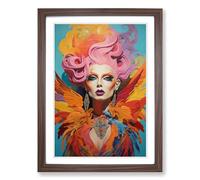 Drag Queen Symbolism Framed Print | A2 Walnut Framed Wall Art | Ready to Hang | Modern Nature Picture | Living Room Bedroom Lounge Office