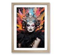 Drag Queen Symbolism No.2 Framed Print | A2 Oak Framed Wall Art | Ready to Hang | Modern Nature Picture | Living Room Bedroom Lounge Office