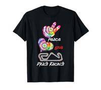 Drag Racing Race Car Girl Retro Tie Dye Peace Love Drag T-Shirt