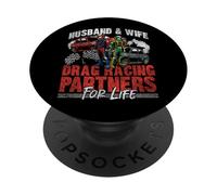 Drag Racing Race Car Husband Wife Marriage Wedding Retro PopSockets Adhesive PopGrip
