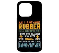 Drag Racing Race Car Prayer Retro Vintage As I Lay Rubber Case for iPhone 15 Pro