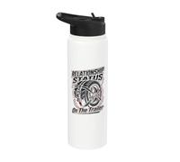 Drag Racing Race Car Relationship Status On The Trailer Stainless Steel Insulated Water Bottle