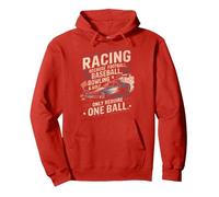Drag Racing Race Car Vintage Retro Racing Because Football, Pullover Hoodie, Adult Unisex, Red, Medium