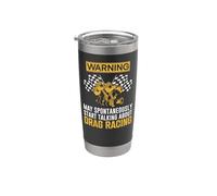 Drag Racing Race Car Warning May Spontaneously Start Talking Stainless Steel Insulated Tumbler