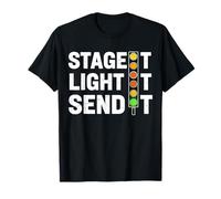 Drag Racing Retro Vintage American Flag Funny Drag Race Men T-Shirt