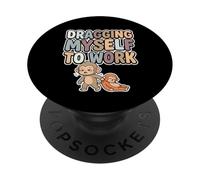 Dragging Myself to Work Kawaii Baby Monkey Animal Lovers PopSockets Adhesive PopGrip