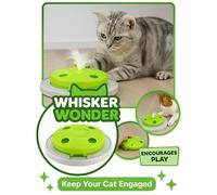 Dragodirect 8-Hole Interactive Cat Whack-a-Mole Toy Hunting Game with Feather & Mouse - One Size - Green