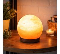 Dragodirect Himalayan Rock Salt Lamp 5" Sphere Natural Crystal Night Light in Orange Dragodirect Orange