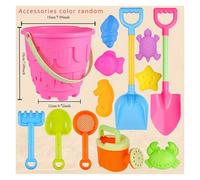 Dragodirect Kids Water & Sand Play 13 Pcs Set Large Shovel & Pink Bucket Dragodirect Multicolor
