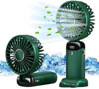 Dragodirect Rechargeable 2-in-1 Mini Fan with LED Light Handheld and Table Use USB-C - One Size - Green