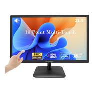 Dragolftie Touchscreen Computer Monitor 21.5 Inch FHD 1920x1080P, Built-in Speakers, VESA Supports, 10-Points Touch Screen PC Display with Type-B HDMI VGA Port, 75Hz Desktop Touch Display, Black