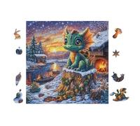 Dragon 100 Pieces Set Classic Jigsaw Puzzle Couple Puzzle Partners Mind Relaxation Wall Decor Easter New Year Premium Cardboard 28x28cm
