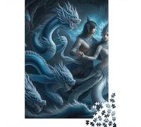 Dragon 1000 Pc Eco-Friendly Paper Dragon & Mermaid Puzzle Adult Hobbyists Portable Mind Decompression Hours Entertainment 38x26cm/1000pcs