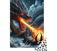 Dragon 1000 Pc Eco-Friendly Paper Fire Breath Dragon Puzzle Adult Hobbyists Portable Mind Decompression Hours Entertainment 52x38cm/1000pcs